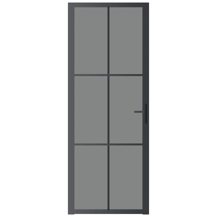 Vidaxl Porte intérieure 76x201.5 cm Verre ESG et noir en aluminium
