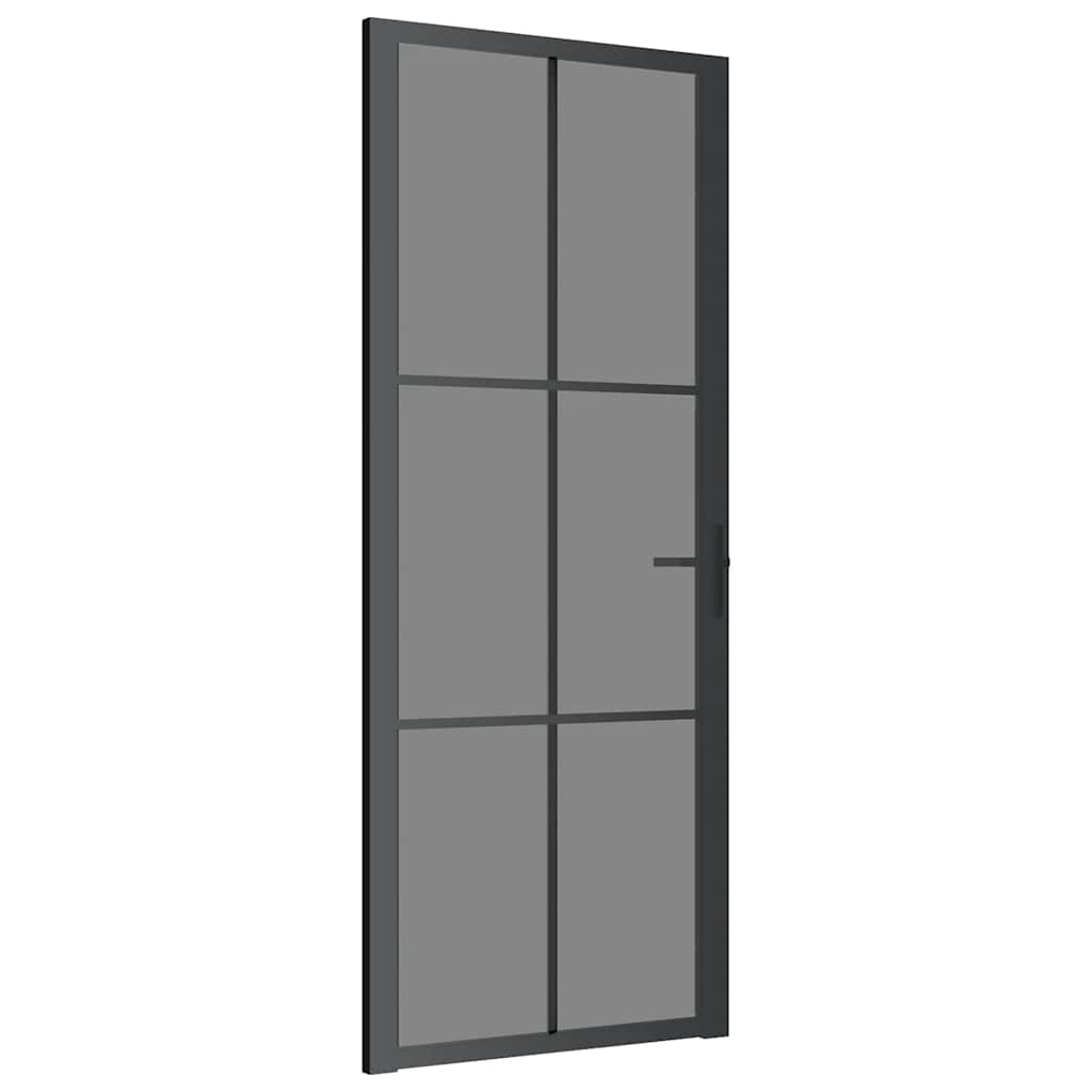 Vidaxl Porte intérieure 83x201.5 cm Verre ESG et noir en aluminium