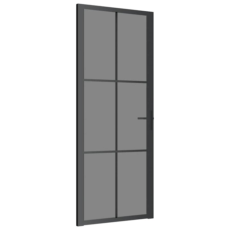 Vidaxl Porte intérieure 83x201.5 cm Verre ESG et noir en aluminium