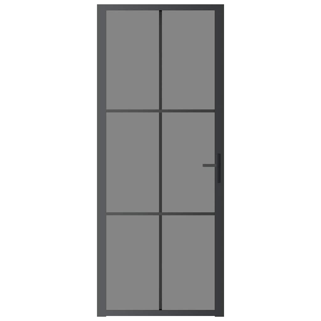 Vidaxl Porte intérieure 83x201.5 cm Verre ESG et noir en aluminium