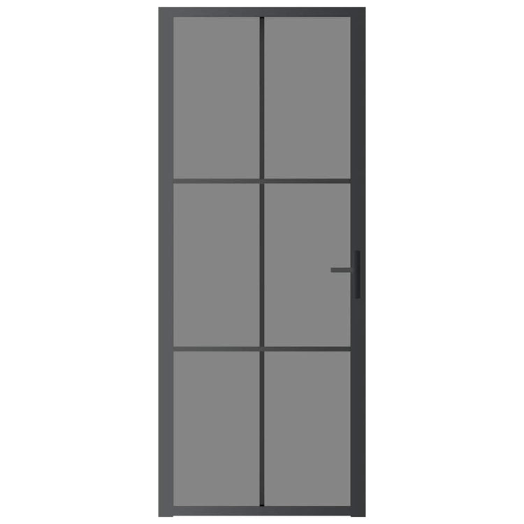 Vidaxl Porte intérieure 83x201.5 cm Verre ESG et noir en aluminium