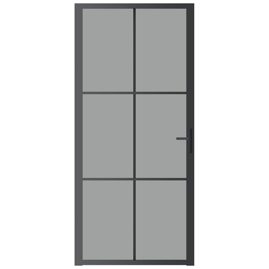 Vidaxl Porte intérieure 93x201.5 cm Verre ESG et noir en aluminium