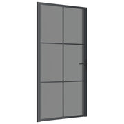 Vidaxl Porte intérieure 102.5x201.5 cm Verre ESG et noir en aluminium - afbeelding 2