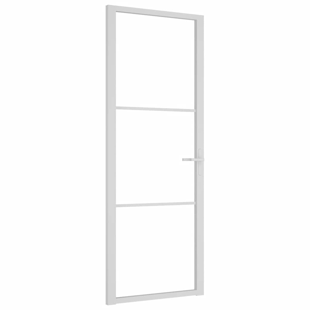 Vidaxl Porte intérieure 76x201.5 cm Verre ESG et aluminium blanc