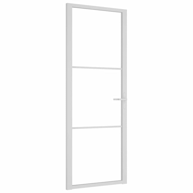 Vidaxl Porte intérieure 76x201.5 cm Verre ESG et aluminium blanc