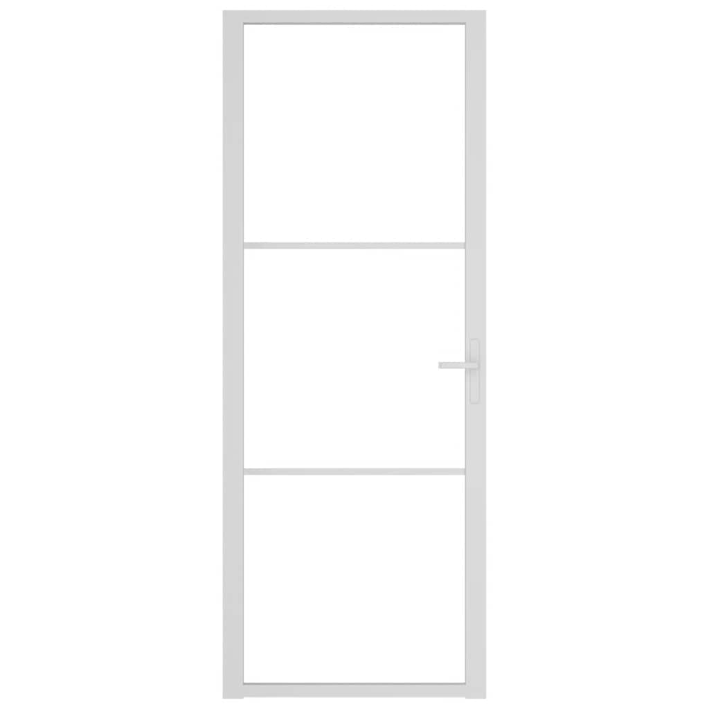 Vidaxl Porte intérieure 76x201.5 cm Verre ESG et aluminium blanc
