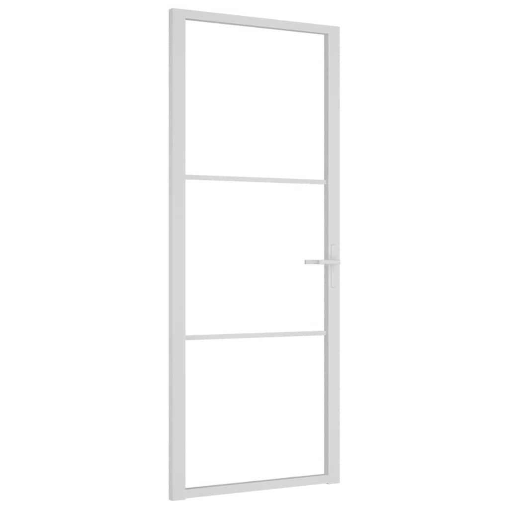 Vidaxl Porte intérieure 83x201.5 cm Verre ESG et aluminium blanc