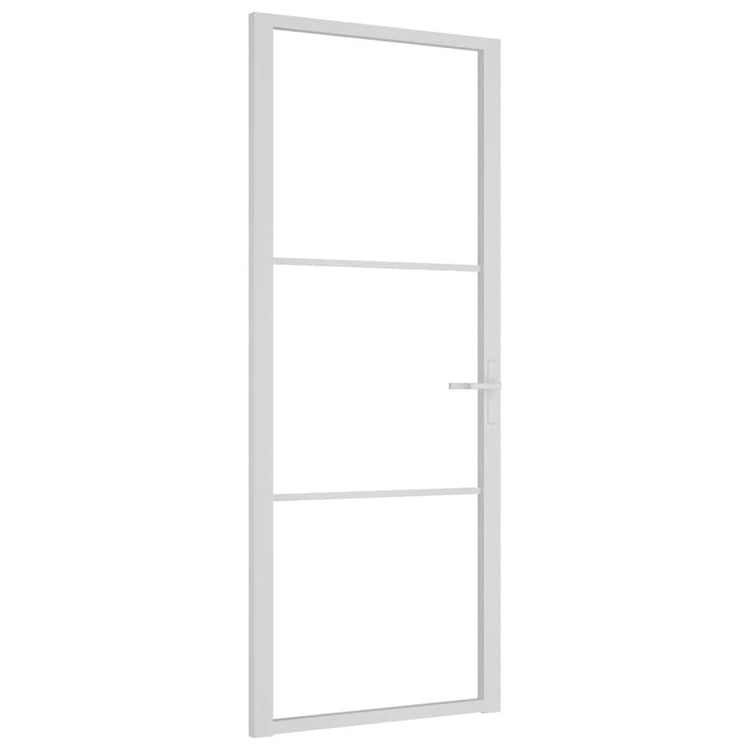 Vidaxl Porte intérieure 83x201.5 cm Verre ESG et aluminium blanc
