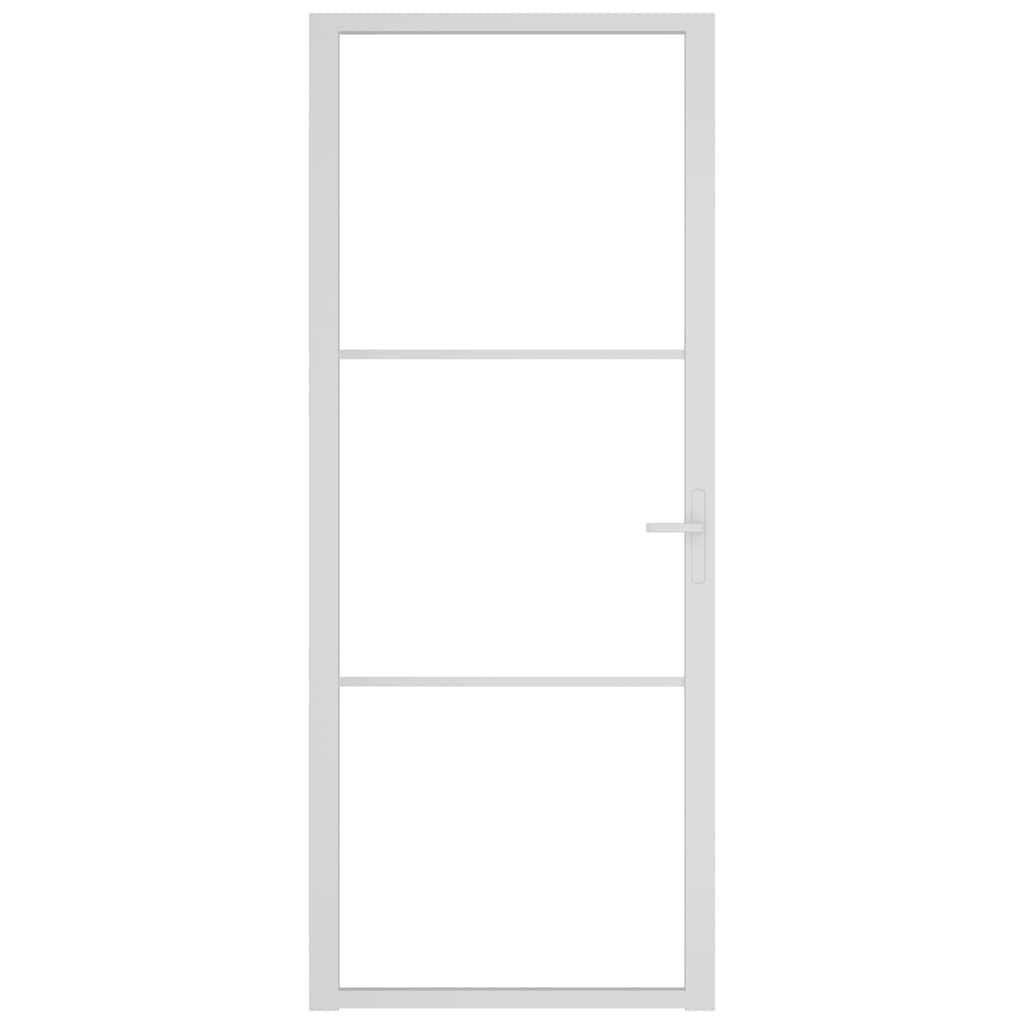 Vidaxl Porte intérieure 83x201.5 cm Verre ESG et aluminium blanc