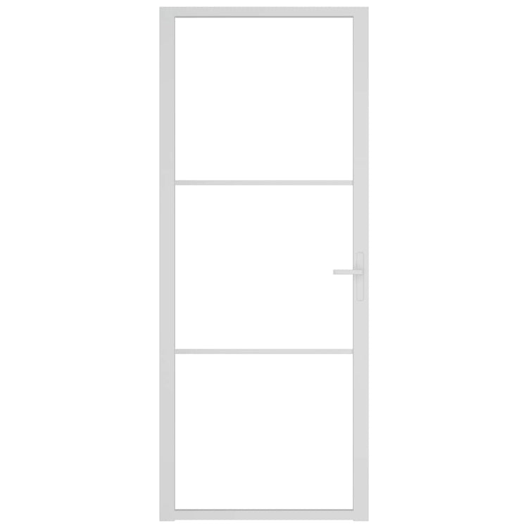 Vidaxl Porte intérieure 83x201.5 cm Verre ESG et aluminium blanc