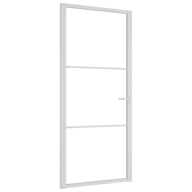 Vidaxl Porte intérieure 93x201.5 cm Verre ESG et aluminium blanc