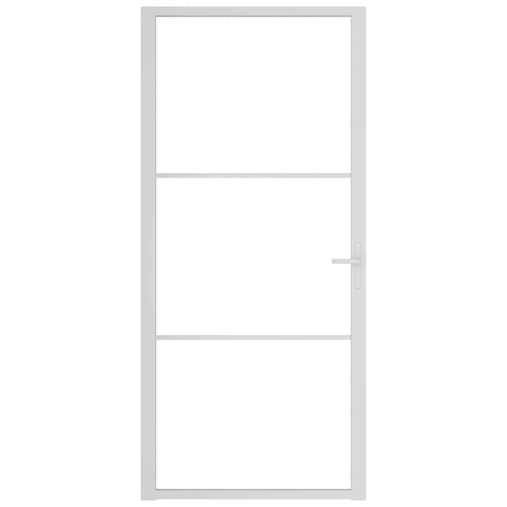 Vidaxl Porte intérieure 93x201.5 cm Verre ESG et aluminium blanc