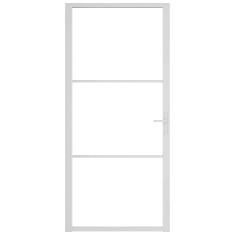 Vidaxl Porte intérieure 93x201.5 cm Verre ESG et aluminium blanc