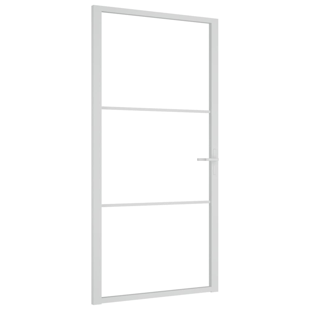 Vidaxl Porte intérieure 102.5x201,5 cm Verre ESG et aluminium blanc