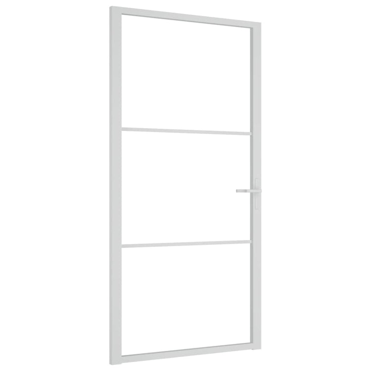 Vidaxl Porte intérieure 102.5x201,5 cm Verre ESG et aluminium blanc