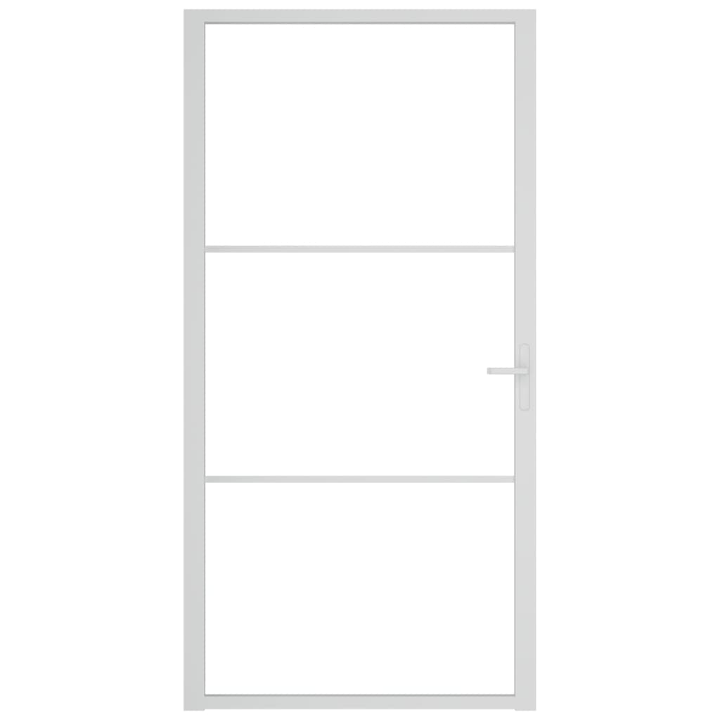 Vidaxl Porte intérieure 102.5x201,5 cm Verre ESG et aluminium blanc