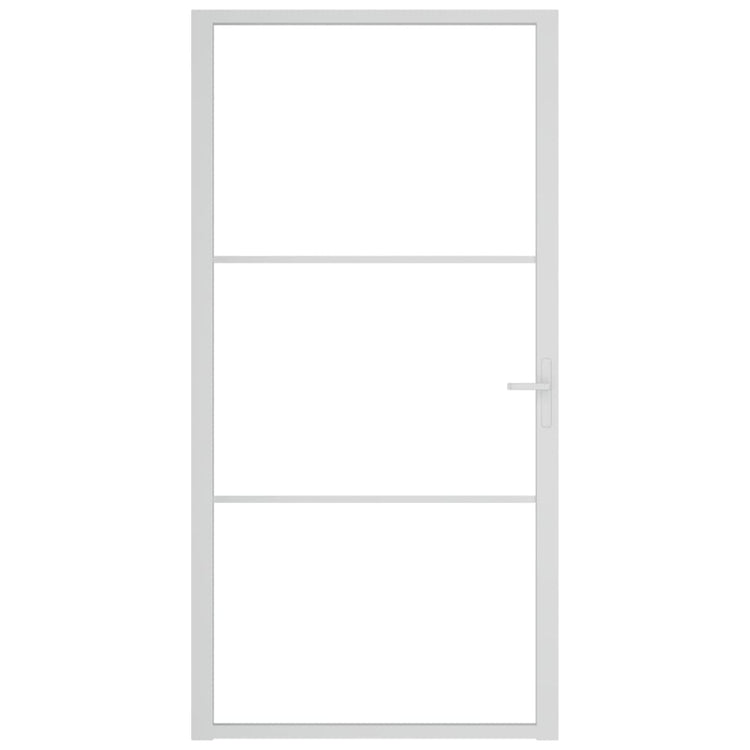 Vidaxl Porte intérieure 102.5x201,5 cm Verre ESG et aluminium blanc