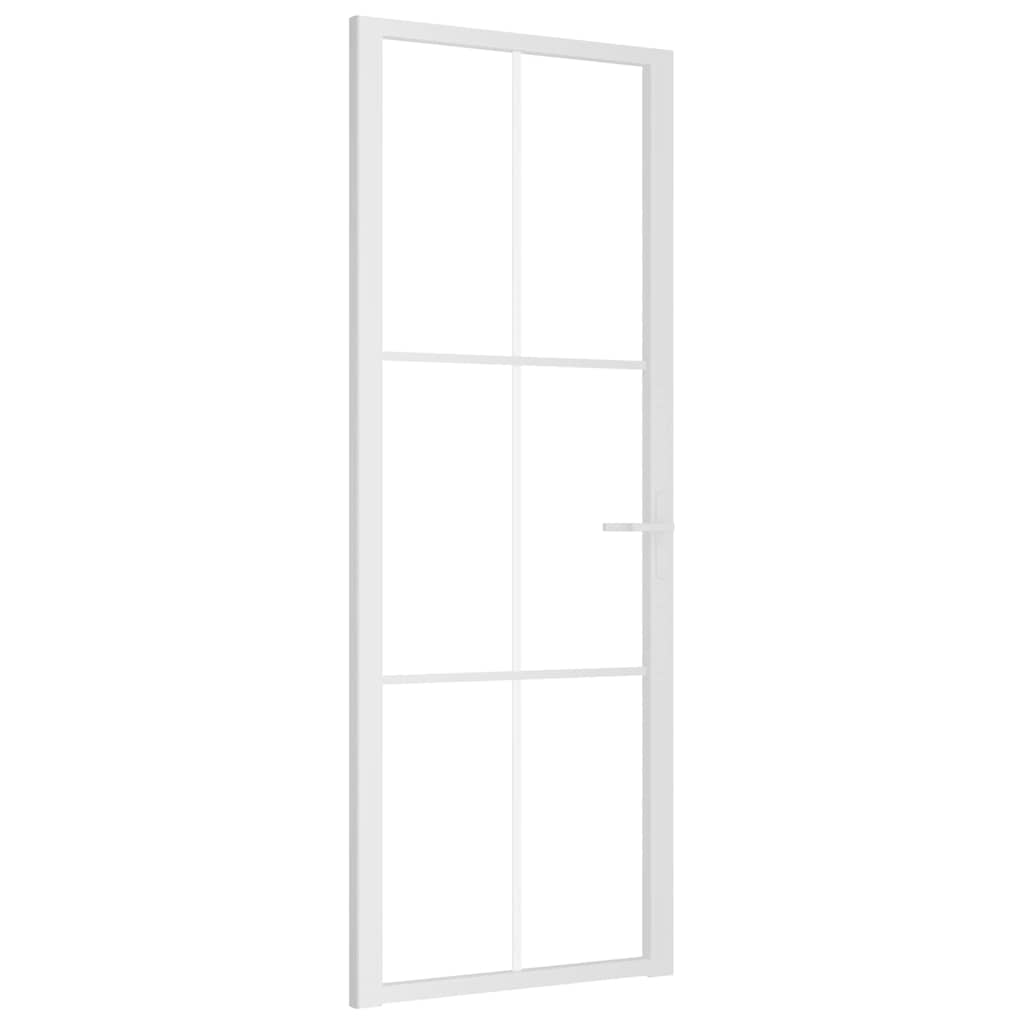 Vidaxl Porte intérieure 76x201.5 cm Verre ESG et aluminium blanc