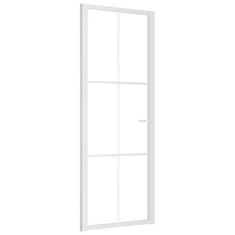 Vidaxl Porte intérieure 76x201.5 cm Verre ESG et aluminium blanc
