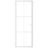 Vidaxl Porte intérieure 76x201.5 cm Verre ESG et aluminium blanc