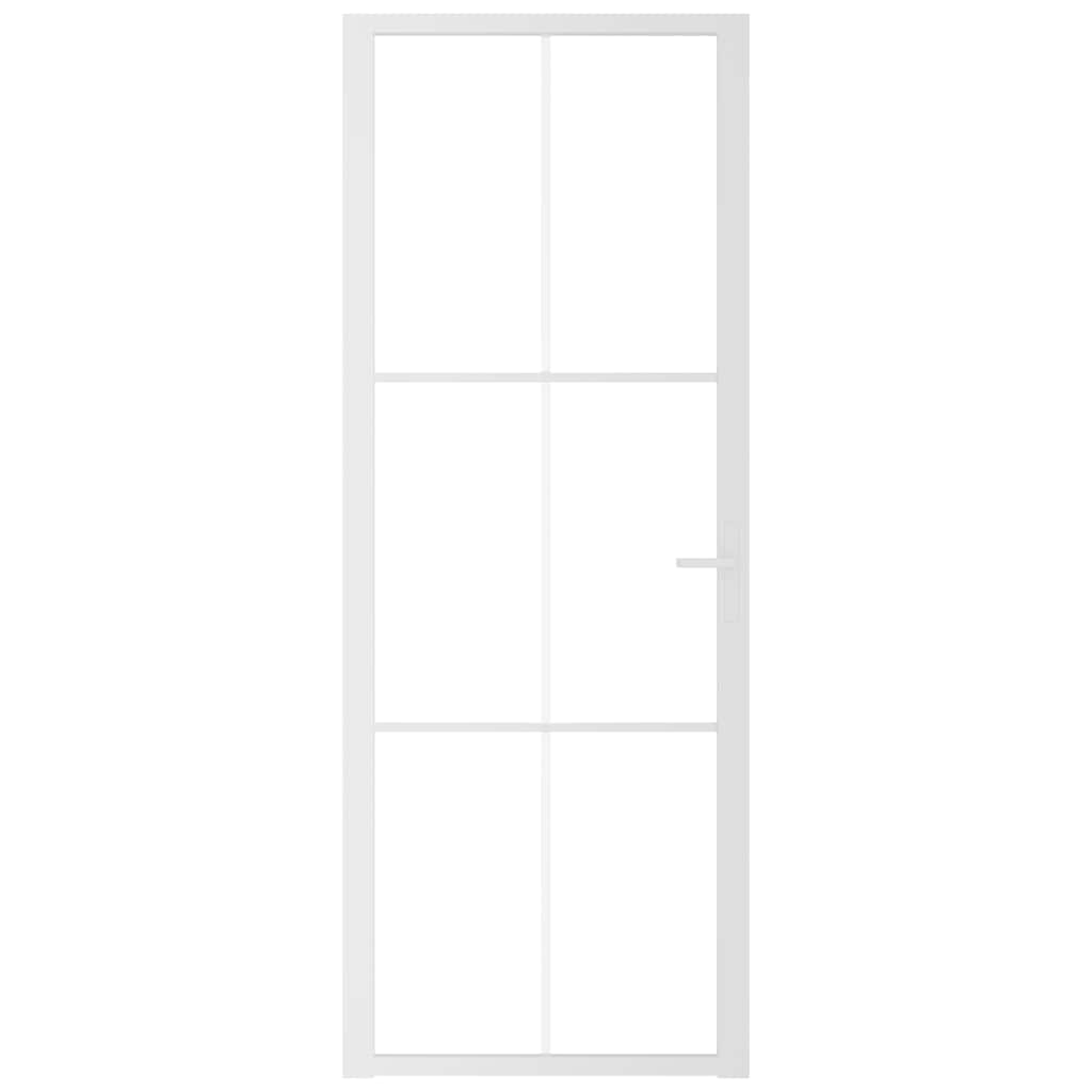 Vidaxl Porte intérieure 76x201.5 cm Verre ESG et aluminium blanc
