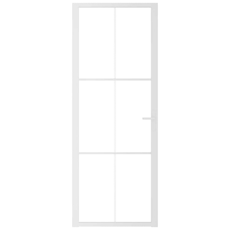 Vidaxl Porte intérieure 76x201.5 cm Verre ESG et aluminium blanc