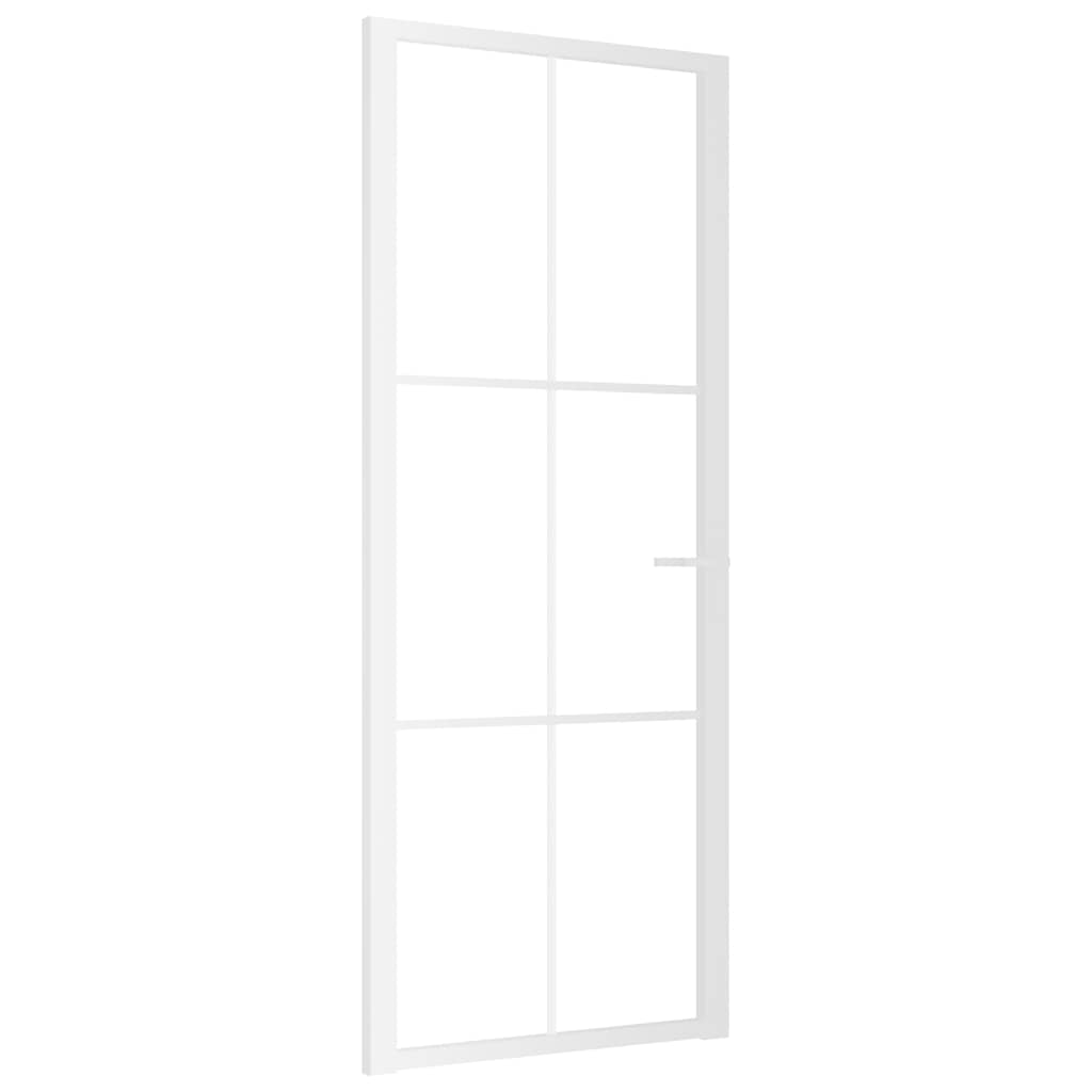 Vidaxl Porte intérieure 83x201.5 cm Verre ESG et aluminium blanc