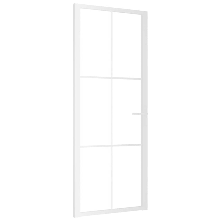 Vidaxl Porte intérieure 83x201.5 cm Verre ESG et aluminium blanc