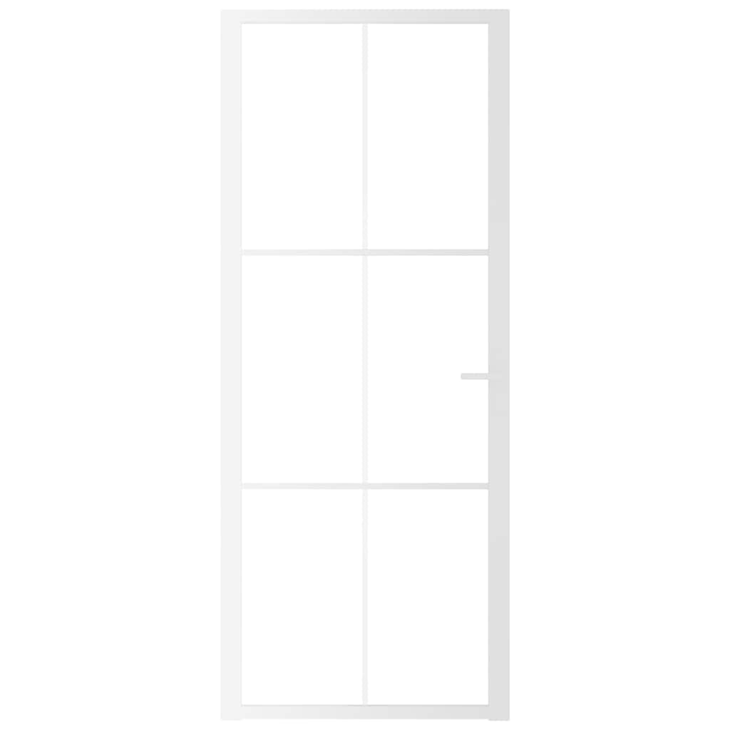 Vidaxl Porte intérieure 83x201.5 cm Verre ESG et aluminium blanc