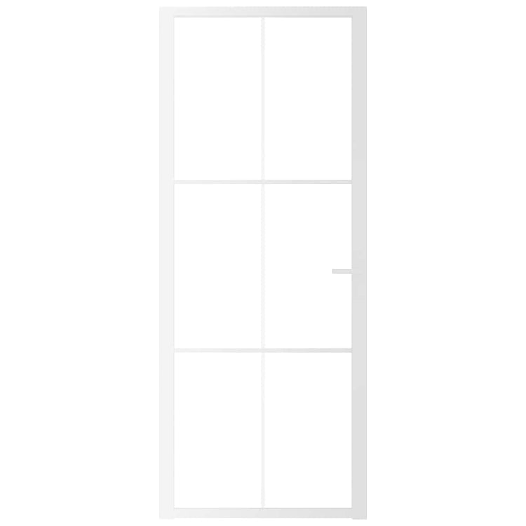 Vidaxl Porte intérieure 83x201.5 cm Verre ESG et aluminium blanc