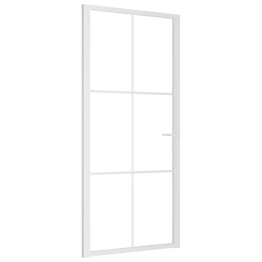 Vidaxl Porte intérieure 93x201.5 cm Verre ESG et aluminium blanc