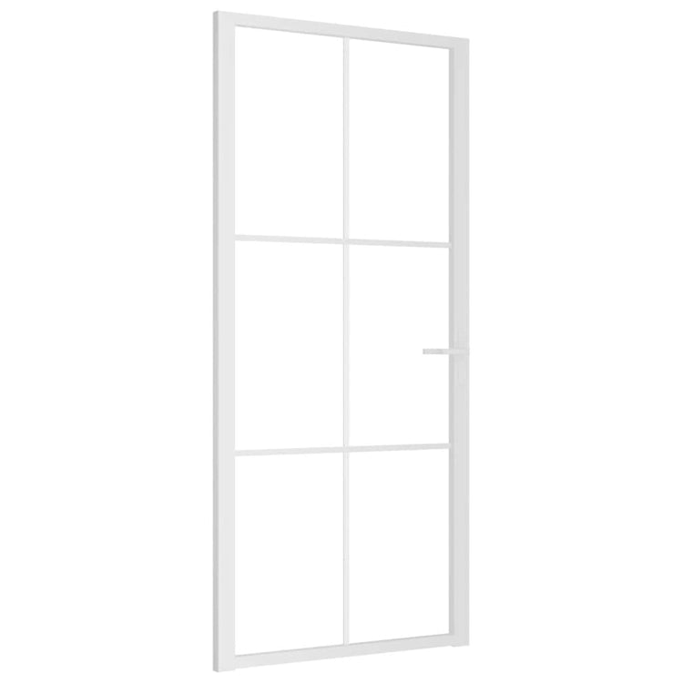Vidaxl Porte intérieure 93x201.5 cm Verre ESG et aluminium blanc