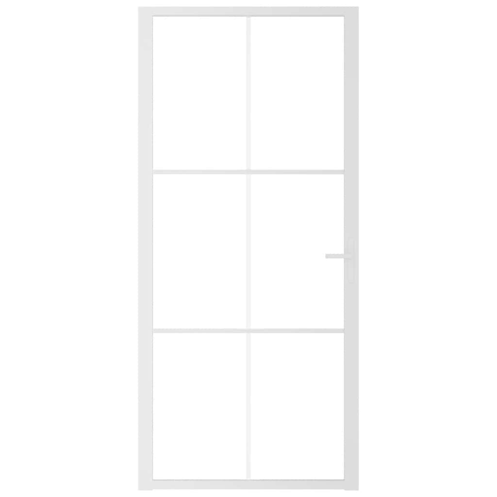 Vidaxl Porte intérieure 93x201.5 cm Verre ESG et aluminium blanc