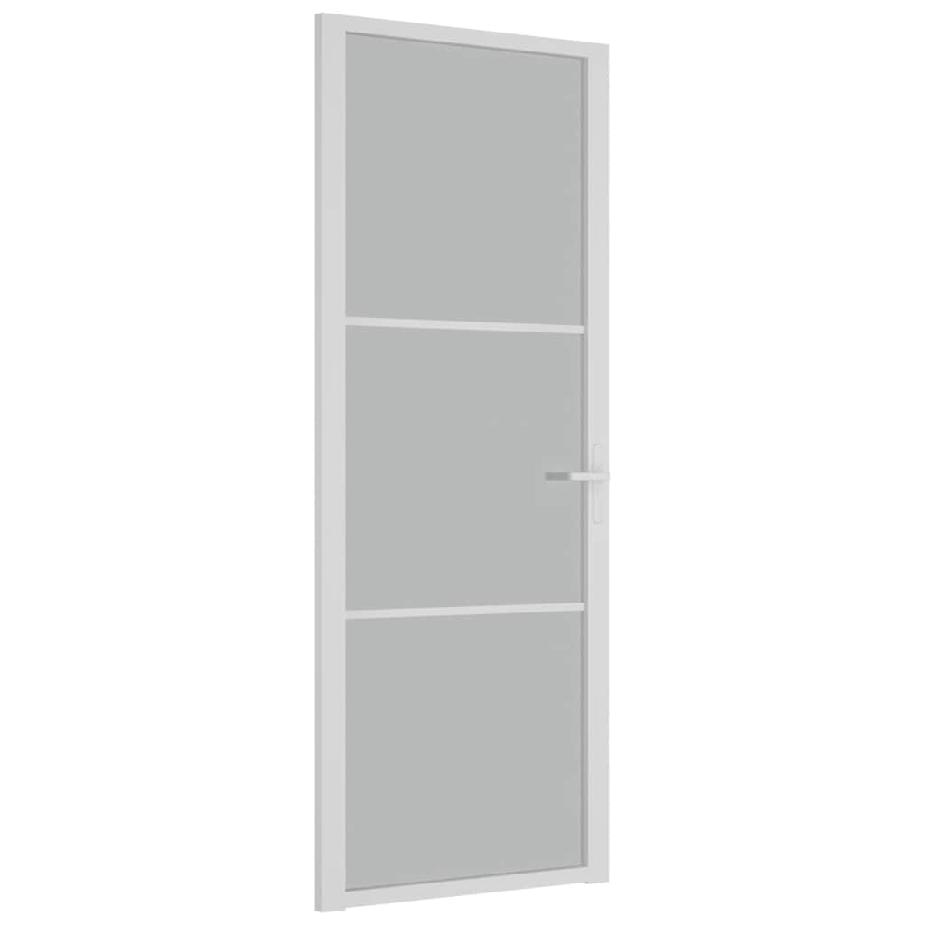 Vidaxl Porte intérieure 76x201,5 cm Verre Matt et aluminium blanc