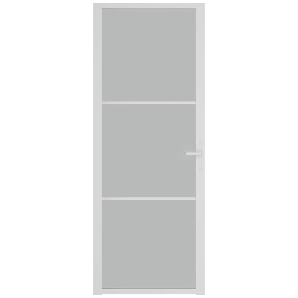 Vidaxl Porte intérieure 76x201,5 cm Verre Matt et aluminium blanc