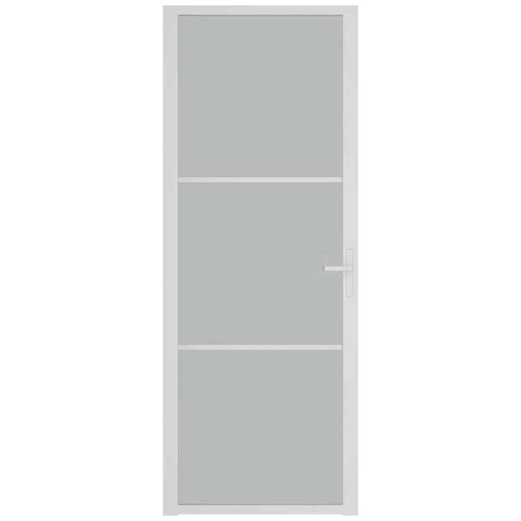 Vidaxl Porte intérieure 76x201,5 cm Verre Matt et aluminium blanc