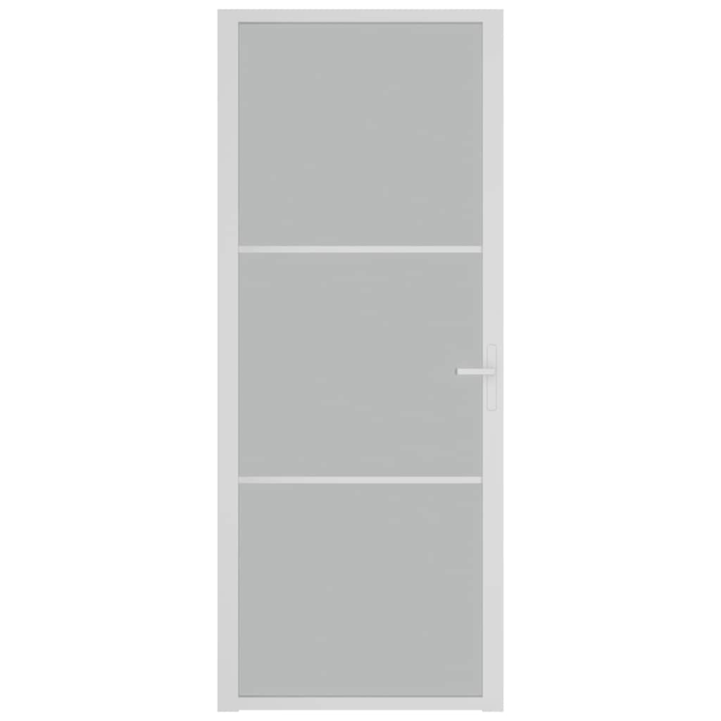Vidaxl Porte intérieure 83x201.5 cm Verre Matt et aluminium blanc