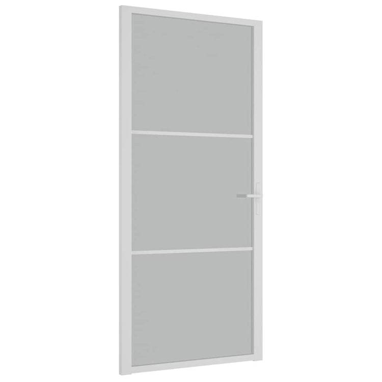 Vidaxl Porte intérieure 93x201.5 cm Verre Matt et aluminium blanc