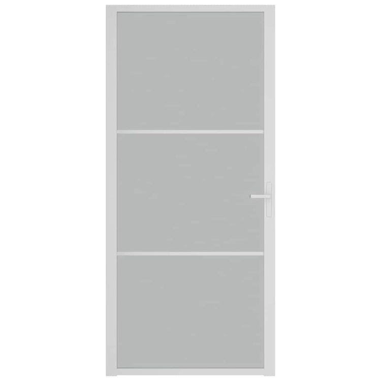 Vidaxl Porte intérieure 93x201.5 cm Verre Matt et aluminium blanc