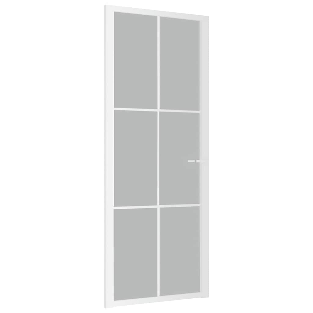 Vidaxl Porte intérieure 83x201.5 cm Verre Matt et aluminium blanc