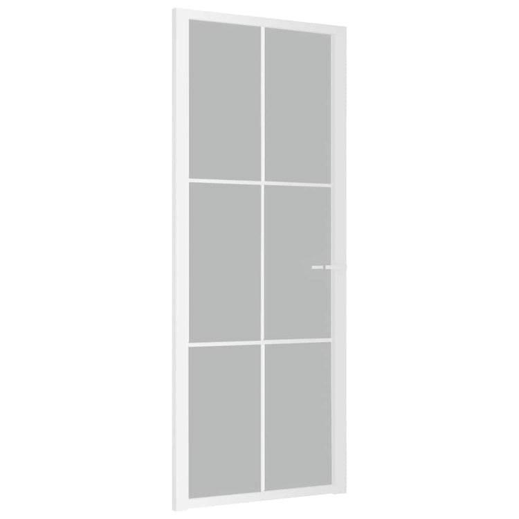 Vidaxl Porte intérieure 83x201.5 cm Verre Matt et aluminium blanc