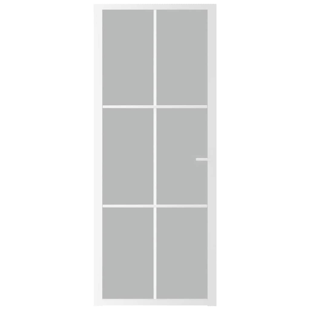 Vidaxl Porte intérieure 83x201.5 cm Verre Matt et aluminium blanc