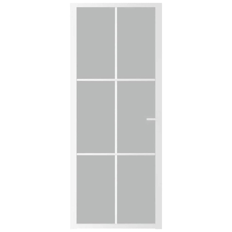 Vidaxl Porte intérieure 83x201.5 cm Verre Matt et aluminium blanc
