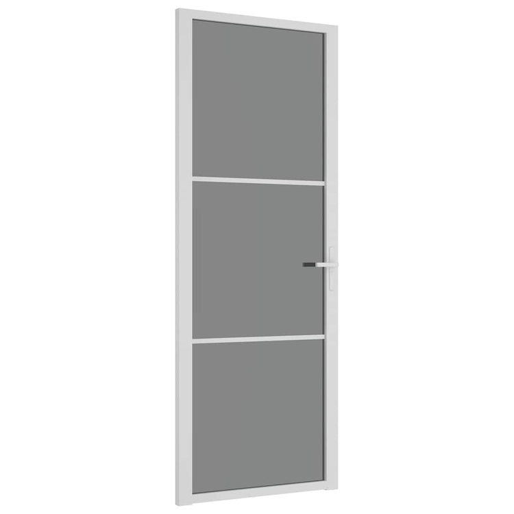 Vidaxl Porte intérieure 76x201.5 cm Verre ESG et aluminium blanc