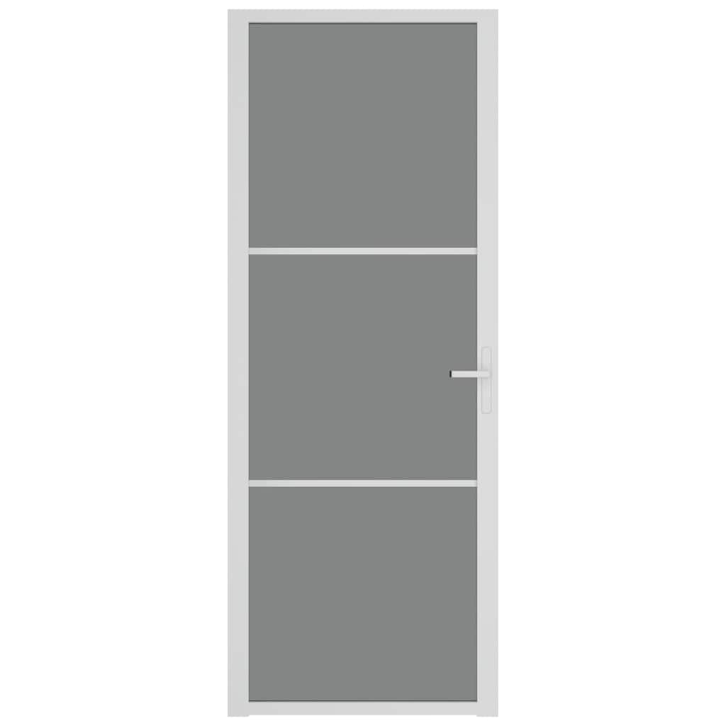 Vidaxl Porte intérieure 76x201.5 cm Verre ESG et aluminium blanc