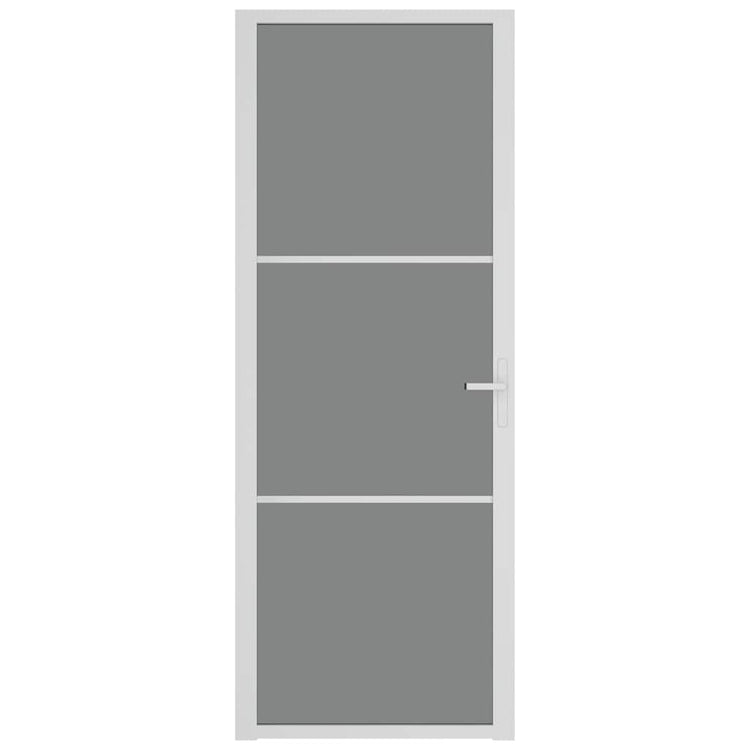 Vidaxl Porte intérieure 76x201.5 cm Verre ESG et aluminium blanc