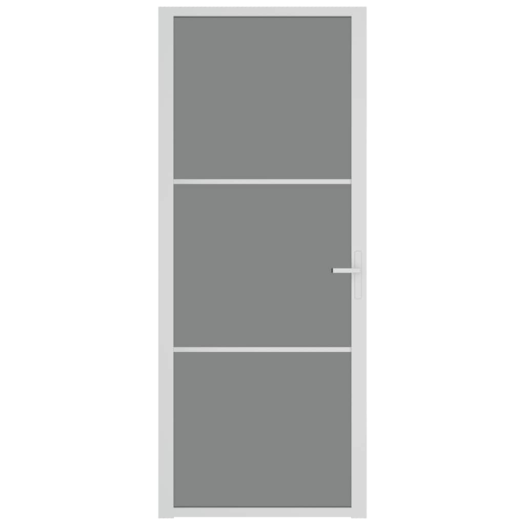 Vidaxl Porte intérieure 83x201.5 cm Verre ESG et aluminium blanc