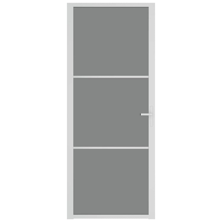 Vidaxl Porte intérieure 83x201.5 cm Verre ESG et aluminium blanc