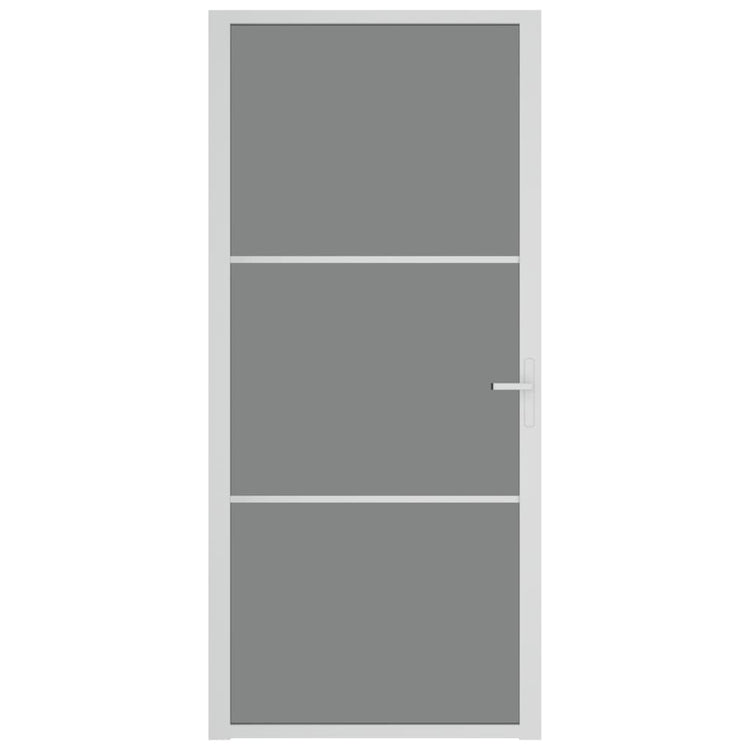 Vidaxl Porte intérieure 93x201.5 cm Verre ESG et aluminium blanc