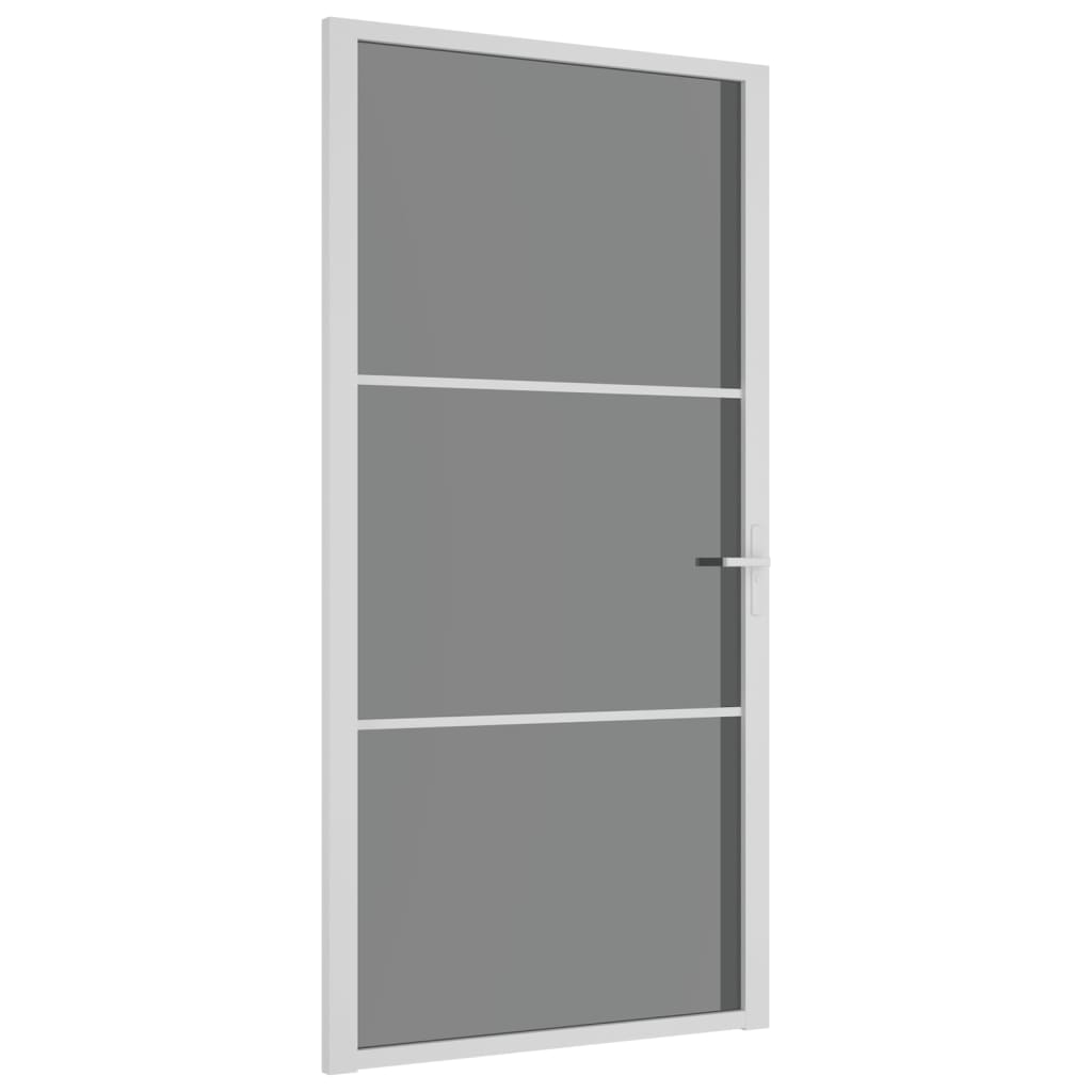 Vidaxl Porte intérieure 102.5x201,5 cm Verre ESG et aluminium blanc